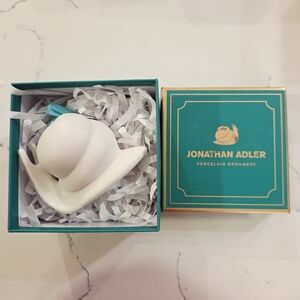 Jonathan Adler White Porcelain Snail Ornament HTF Retired